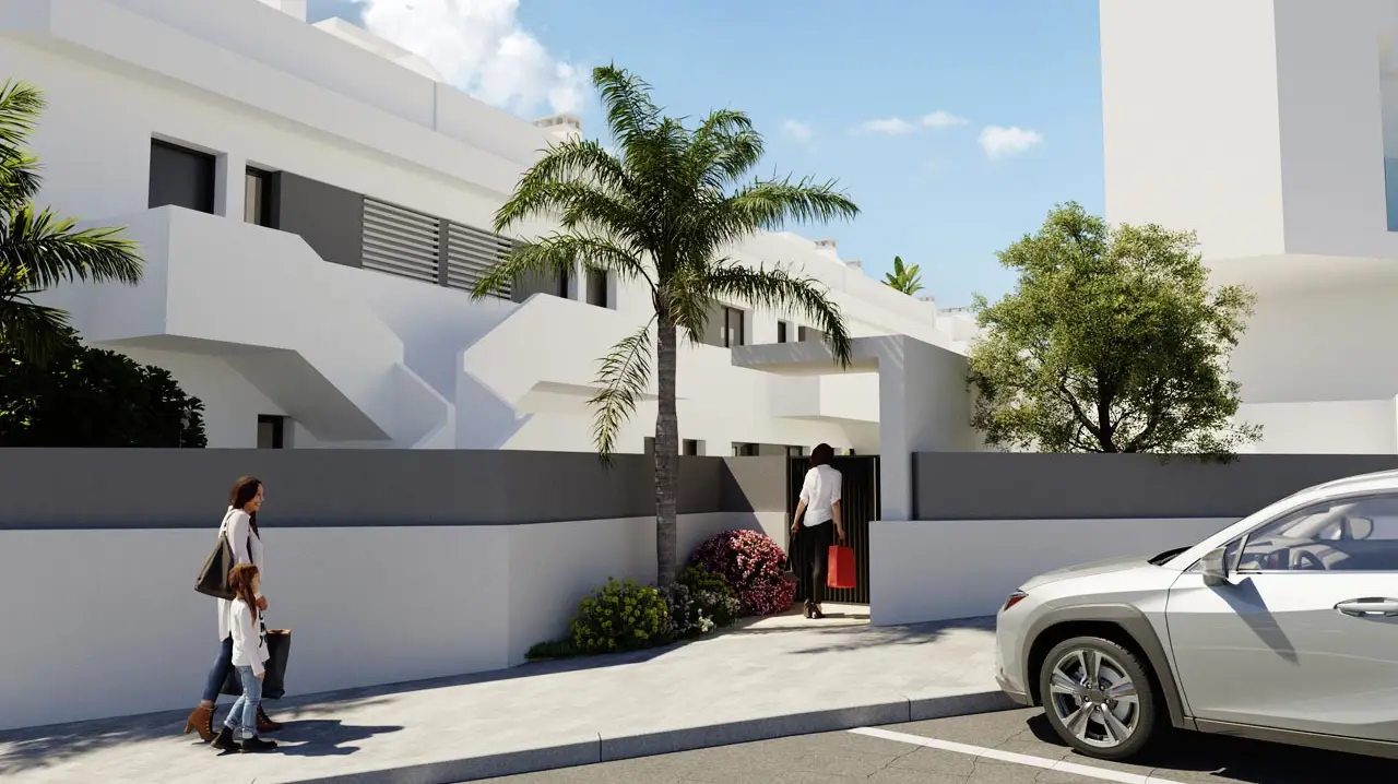 Maison de ville à Los Balcones, Torrevieja – 2 chambres, piscine privée et vue lac salé
