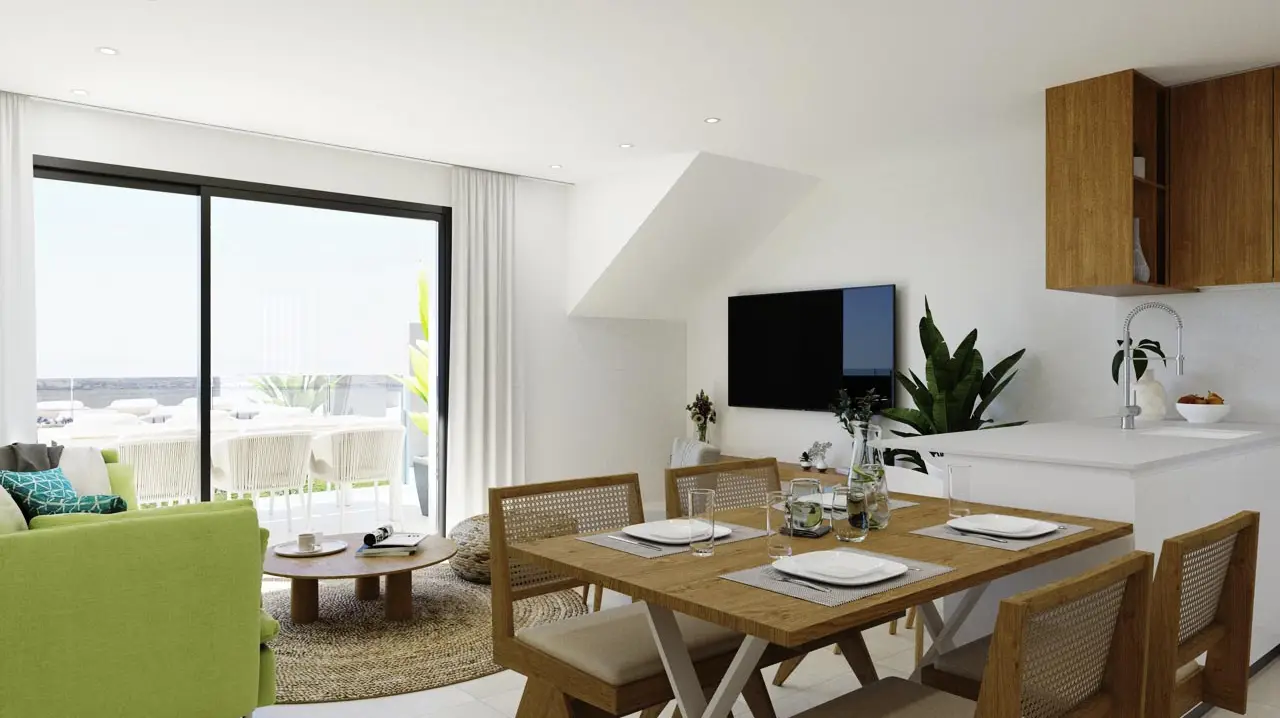 Maison de ville à Los Balcones, Torrevieja – 2 chambres, piscine privée et vue lac salé
