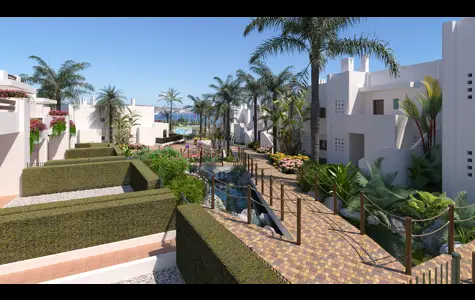 Résidence exclusive en bord de mer à Pulpi – Bungalows et duplex avec jardins privés
