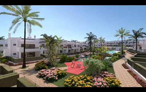 Résidence exclusive en bord de mer à Pulpi – Bungalows et duplex avec jardins privés