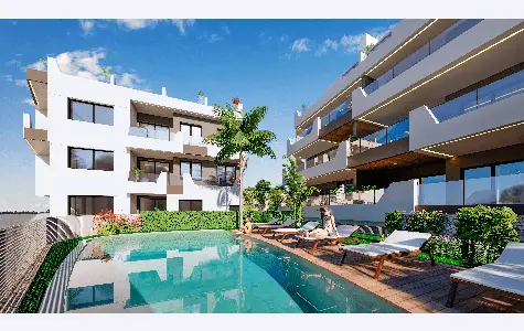 Maisons neuves à Benijofar – Piscine, terrasses et à 2 min du centre-ville