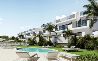 Maison de ville à Los Balcones, Torrevieja – 2 chambres, piscine privée et vue lac salé