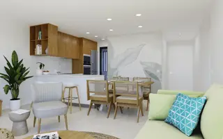 Maison de ville à Los Balcones, Torrevieja – 2 chambres, piscine privée et vue lac salé