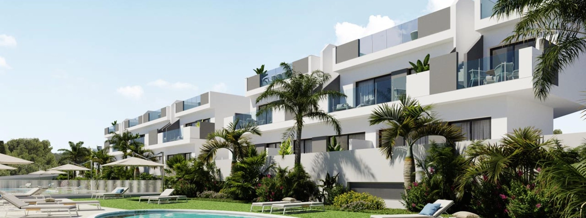 Maison de ville à Los Balcones, Torrevieja – 2 chambres, piscine privée et vue lac salé